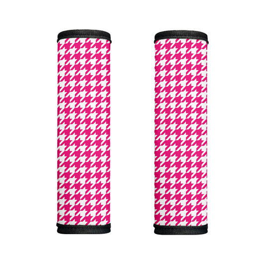 Hot Pink And White Houndstooth Print Handle Covers