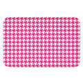 Hot Pink And White Houndstooth Print Indoor Door Mat