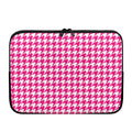 Hot Pink And White Houndstooth Print Laptop Sleeve