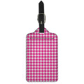 Hot Pink And White Houndstooth Print Luggage Tag
