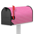 Hot Pink And White Houndstooth Print Mailbox Cover