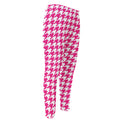 Hot Pink And White Houndstooth Print Men's Compression Pants