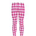 Hot Pink And White Houndstooth Print Men's Leggings