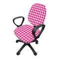 Hot Pink And White Houndstooth Print Office Chair Cover