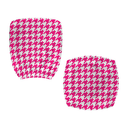 Hot Pink And White Houndstooth Print Office Chair Cover