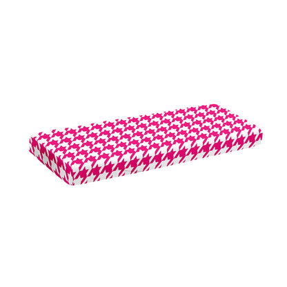 Hot Pink And White Houndstooth Print Piano Keyboard Cover