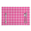 Hot Pink And White Houndstooth Print Placemat