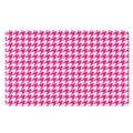 Hot Pink And White Houndstooth Print Polyester Doormat