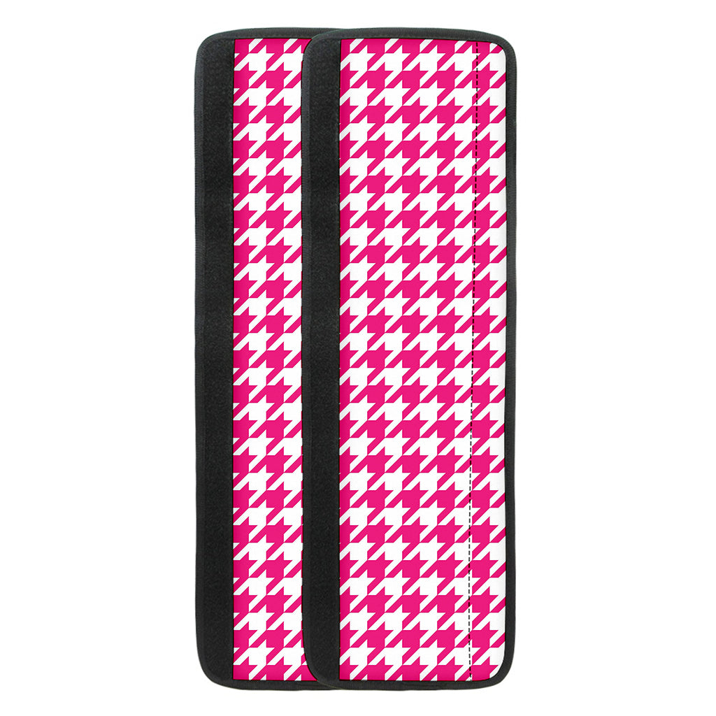 Hot Pink And White Houndstooth Print Refrigerator Handle Covers