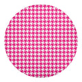 Hot Pink And White Houndstooth Print Round Blanket