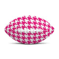 Hot Pink And White Houndstooth Print Rugby Ball