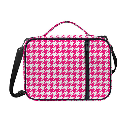 Hot Pink And White Houndstooth Print Shoulder Strap Bible Bag