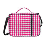 Hot Pink And White Houndstooth Print Shoulder Strap Bible Bag