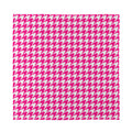 Hot Pink And White Houndstooth Print Silk Bandana