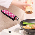 Hot Pink And White Houndstooth Print Skillet Handle Cover