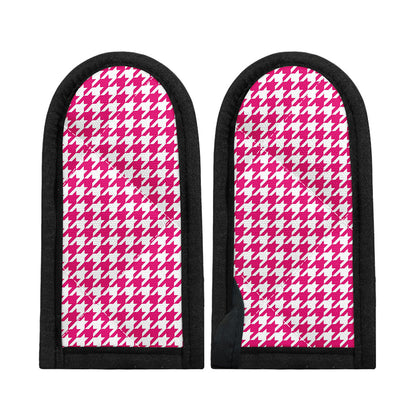 Hot Pink And White Houndstooth Print Skillet Handle Cover