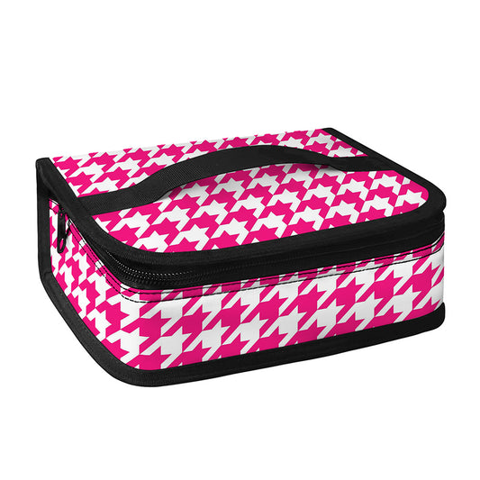 Hot Pink And White Houndstooth Print Small Lunch Bag