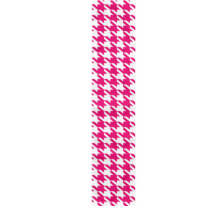 Hot Pink And White Houndstooth Print Table Runner