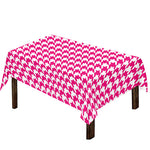 Hot Pink And White Houndstooth Print Tablecloth