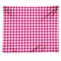 Hot Pink And White Houndstooth Print Tapestry
