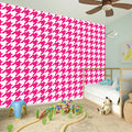 Hot Pink And White Houndstooth Print Wall Sticker