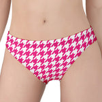 Hot Pink And White Houndstooth Print Women's Panties