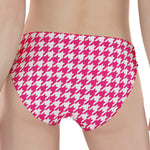 Hot Pink And White Houndstooth Print Women's Panties