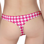 Hot Pink And White Houndstooth Print Women's Thong