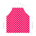Hot Pink And White Polka Dot Print Adjustable Apron