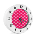 Hot Pink And White Polka Dot Print Alarm Clock