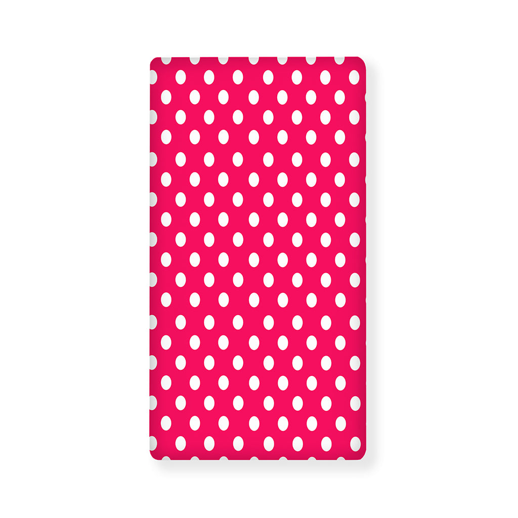 Hot Pink And White Polka Dot Print Baby Crib Sheet