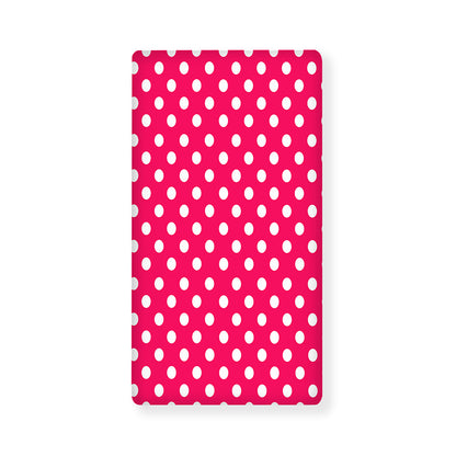 Hot Pink And White Polka Dot Print Baby Crib Sheet