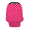 Hot Pink And White Polka Dot Print Baby Seat Cover