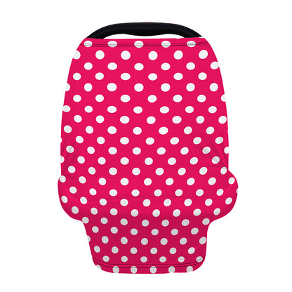 Hot Pink And White Polka Dot Print Baby Seat Cover