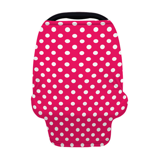 Hot Pink And White Polka Dot Print Baby Seat Cover