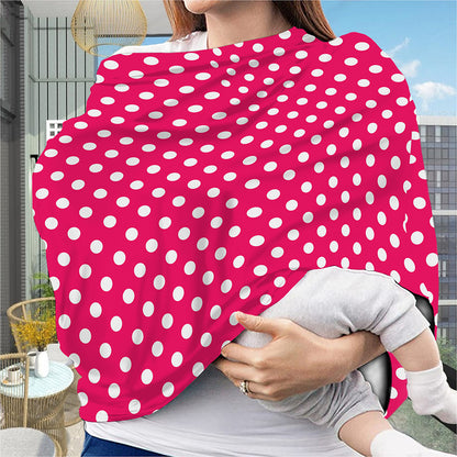 Hot Pink And White Polka Dot Print Baby Seat Cover