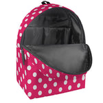 Hot Pink And White Polka Dot Print Backpack