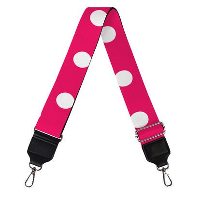 Hot Pink And White Polka Dot Print Bag Strap