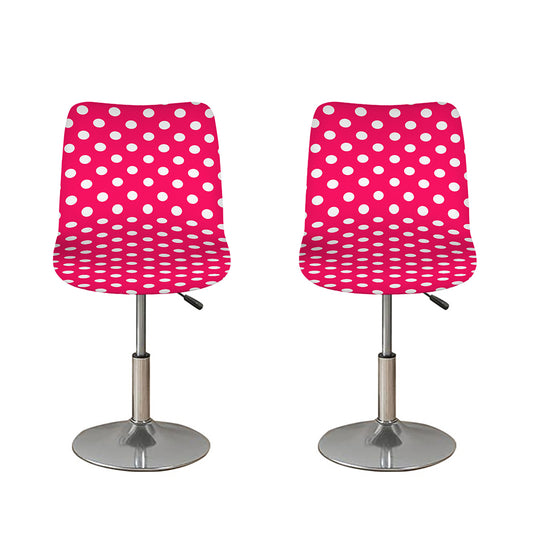 Hot Pink And White Polka Dot Print Bar Stool Covers