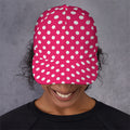 Hot Pink And White Polka Dot Print Baseball Cap
