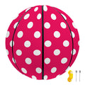 Hot Pink And White Polka Dot Print Basketball