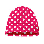Hot Pink And White Polka Dot Print Beanie