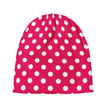 Hot Pink And White Polka Dot Print Beanie