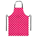 Hot Pink And White Polka Dot Print Bib Apron With Pocket