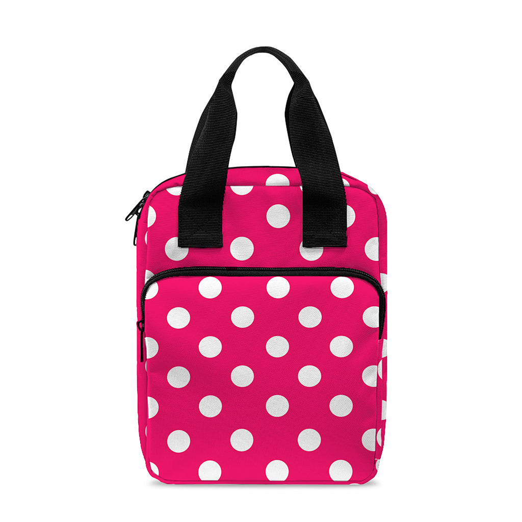 Hot Pink And White Polka Dot Print Bible Tote Bag
