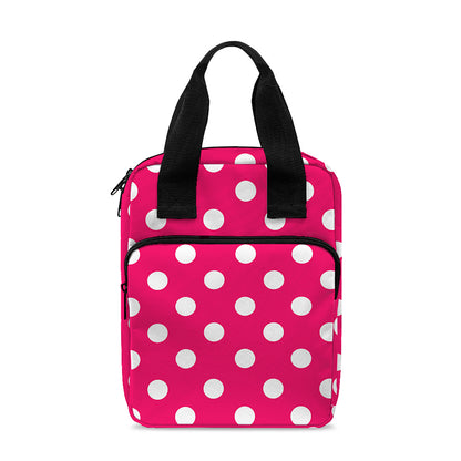 Hot Pink And White Polka Dot Print Bible Tote Bag