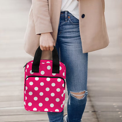 Hot Pink And White Polka Dot Print Bible Tote Bag