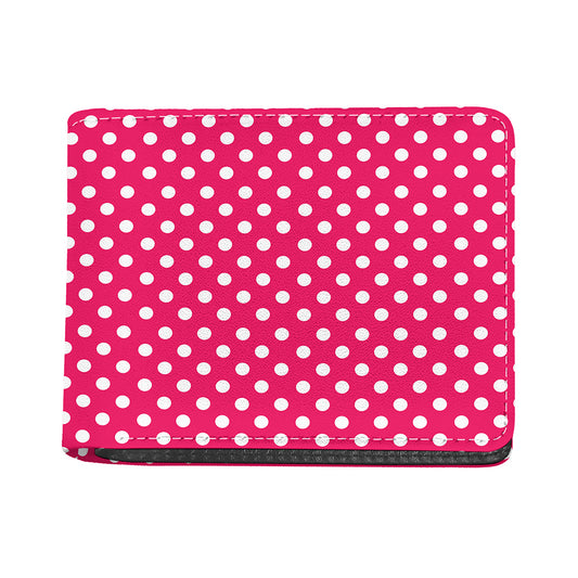 Hot Pink And White Polka Dot Print Bifold Wallet