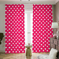 Hot Pink And White Polka Dot Print Dimout Pencil Pleat Curtains