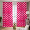 Hot Pink And White Polka Dot Print Blackout Pencil Pleat Curtains